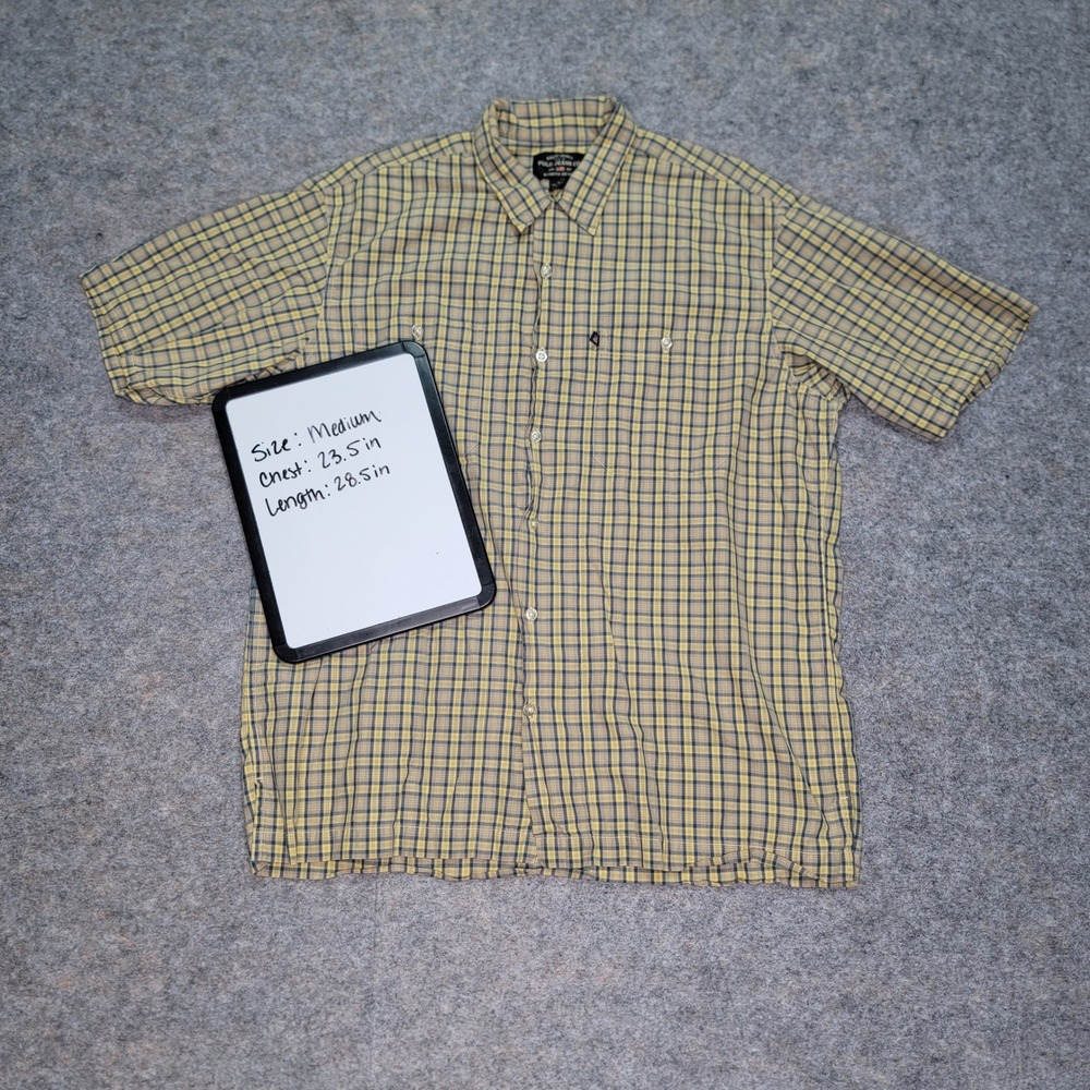 Vintage‎ Ralph Lauren Polo Jeans Co Plaid Button Down Short Sleeve Shirt Medium